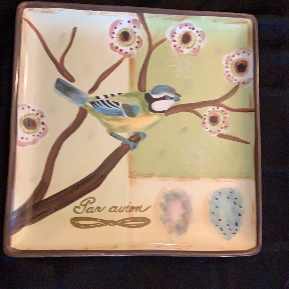 11 inch square plate bird